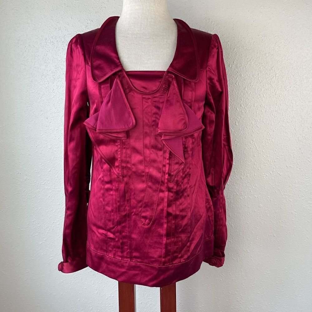 NWT BCBG MaxAzria Silk Blend Blouse Top Size S
